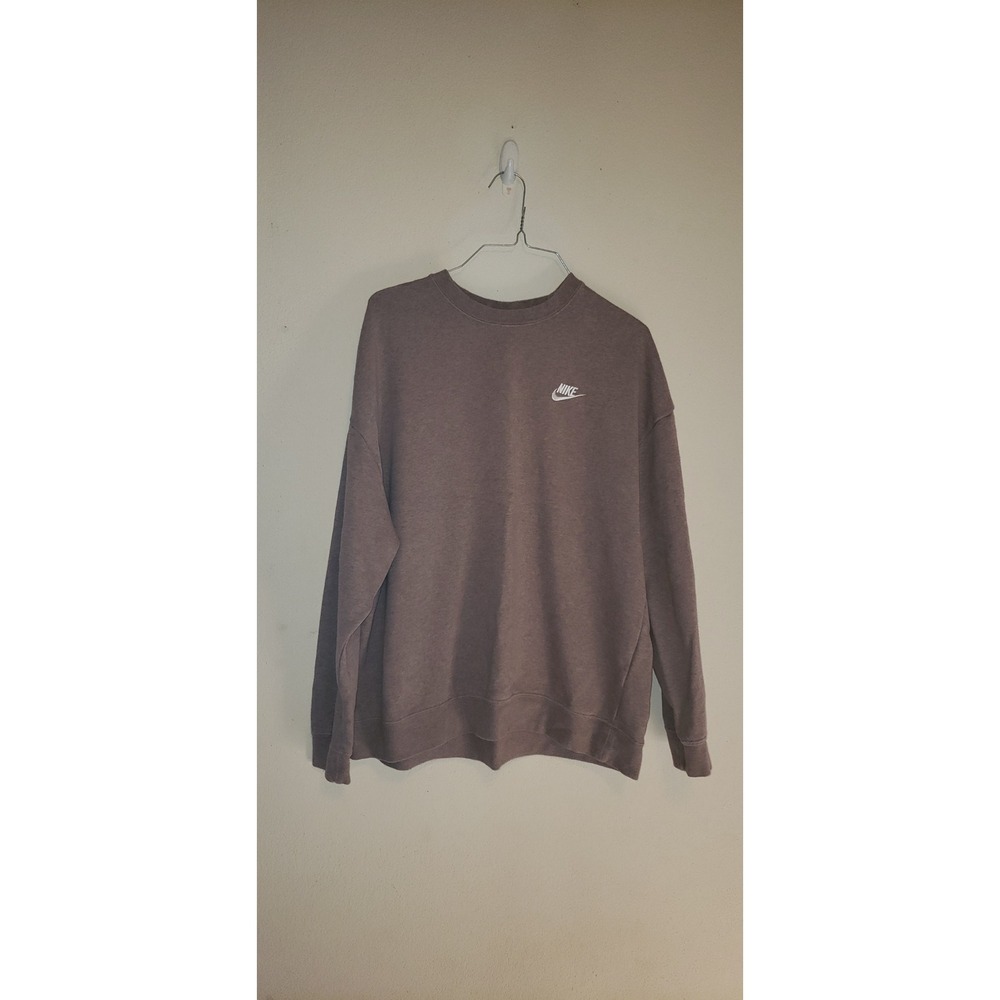 Nike Sportswear Club Fleece Crewneck Sweatshirt Brown Mocha Futura Logo Mens M
